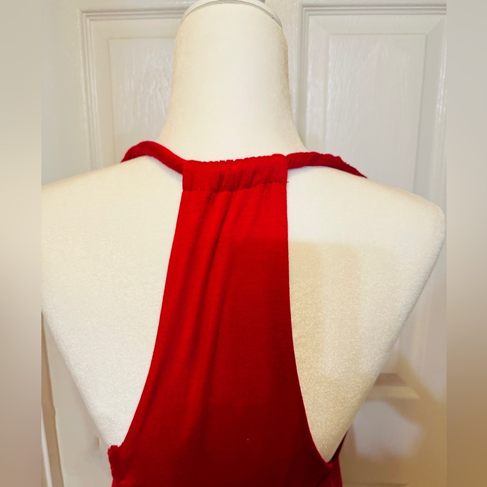 Lush Top halter red padded bra racer back v-neck size  small - Picture 7 of 10